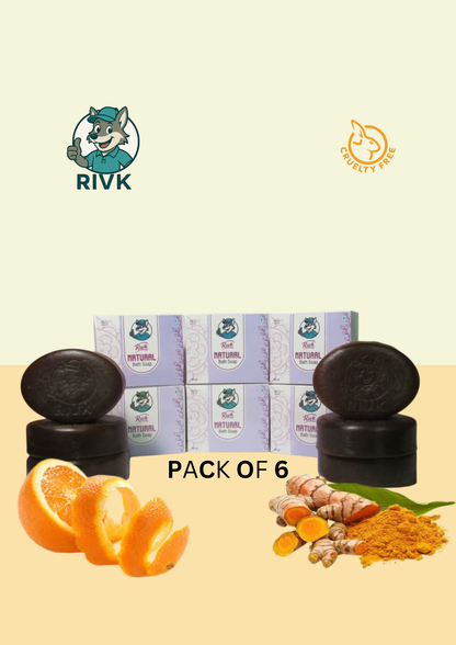 Rivk Natural Bath & De-Tan Soap (Pack of 6)