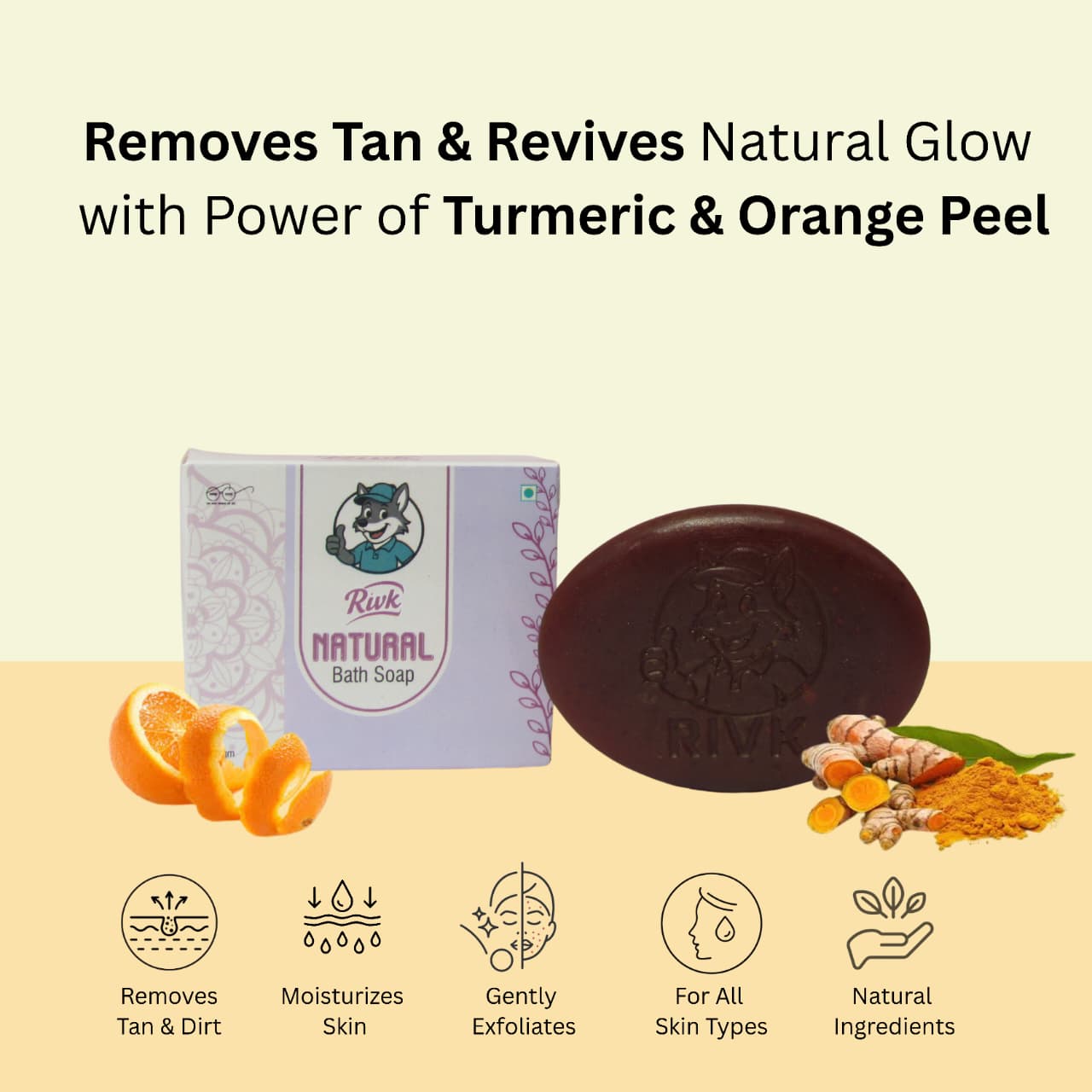 Rivk Natural Bath & De-Tan Soap (Pack of 2)